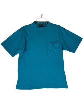 Vintage Esprit De Corp Turquoise Pocket T-Shirt Small Cotton 90s Single Stitch